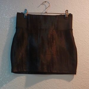 Charlotte Russe Black foil pattern mini skirt XS
